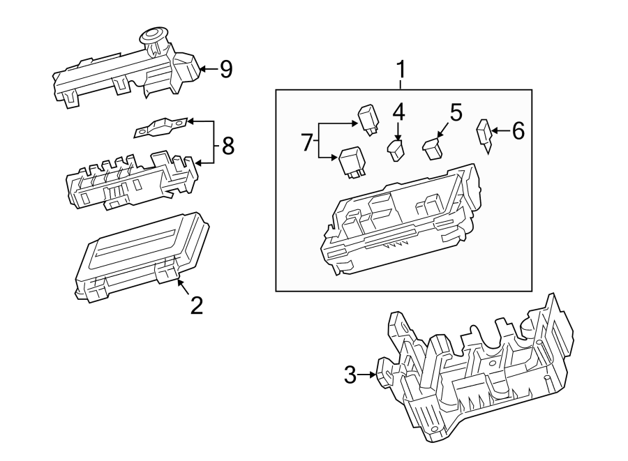 2008 Cadillac CTS Block. Fuse and relay box. Fuse and relay 23278410