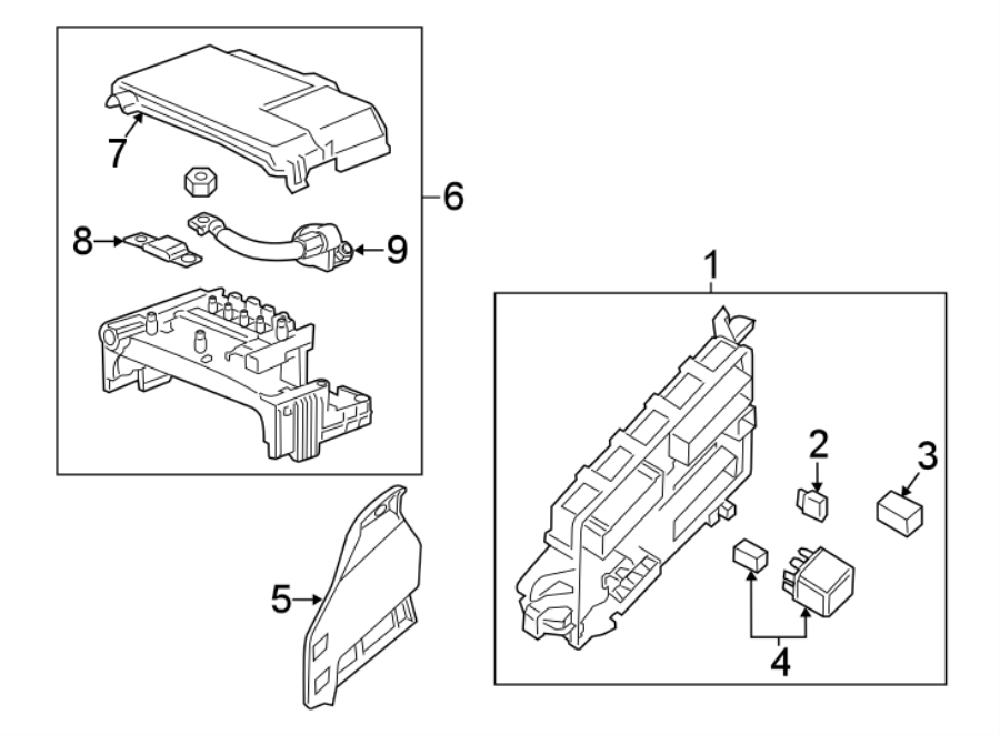 2009 Cadillac CTS Block. Fuse and relay box. Fuse and relay 23492061